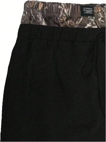 Men's Baggy Pants Camo Double Drawstring Waist Sweatpants Wide Leg Hip Pop Track Trousers in Kuwait