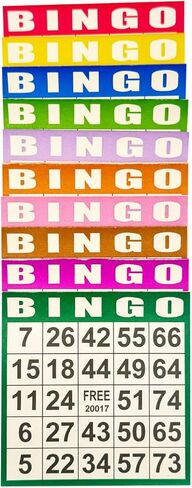 بطاقات ألعاب الورق Bingo - 1000 ورقة (100 كتاب من 10 ألوان) - 4 "X4" بطاقات يمكن التخلص منها - مثالية لكبار السن ، ليلة العائلة ، مجموعات كبيرة ، أنشطة الفصل الدراسي in Kuwait