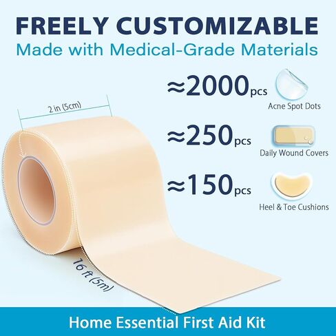 Hydrocolloid Roll Gel Bandages for Wounds: Extra Large Waterproof Hydrocolloid Patches for Wound Care, Cut-to-Size Hydrocolloid Tape (2in*16ft) in Saudi Arabia