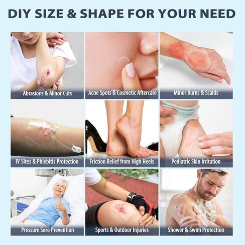Hydrocolloid Roll Gel Bandages for Wounds: Extra Large Waterproof Hydrocolloid Patches for Wound Care, Cut-to-Size Hydrocolloid Tape (2in*16ft) in Saudi Arabia