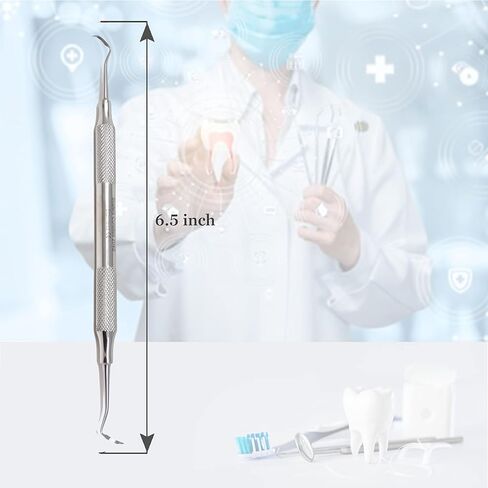 Periodontal Dental Posterior Sickle Scaler 204S Hollow Handle, Double Ended Sickle Scaler, Stainless Steel Oral Hygiene Instrument, Medical Dental Plaque, Tarter & Calculus removing Instrument in Saudi Arabia