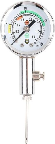 أداة مقياس ضغط الهواء Mini Ulitity Air Air Air Alight Lightweight Gadget لمشغلات كرة القدم لاعبي كرة القدم Metal Gray 1.6 Inch Baimeter in Saudi Arabia
