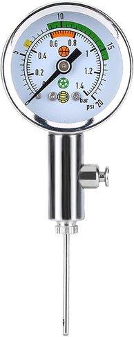 أداة مقياس ضغط الهواء Mini Ulitity Air Air Air Alight Lightweight Gadget لمشغلات كرة القدم لاعبي كرة القدم Metal Gray 1.6 Inch Baimeter in Saudi Arabia