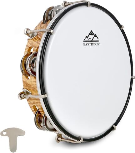 EASTROCK 8 inch Tambourine Adjustable for Adults Hand Held Plastic Tambourines Double Row Metal Jingles Percussion Musical Instrument 8 inch Light in Saudi Arabia
