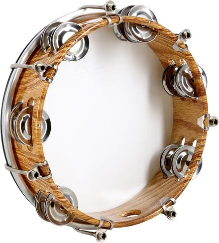 EASTROCK 8 inch Tambourine Adjustable for Adults Hand Held Plastic Tambourines Double Row Metal Jingles Percussion Musical Instrument 8 inch Light in Saudi Arabia