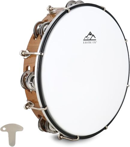 EASTROCK 8 inch Tambourine Adjustable for Adults Hand Held Plastic Tambourines Double Row Metal Jingles Percussion Musical Instrument 8 inch Light in Saudi Arabia