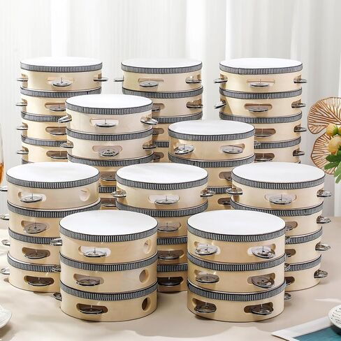 50 PCS 4 بوصة زفاف الدف الطبلة السائبة للبالغين يد الإيقاع هدية الخشب المعاد in Saudi Arabia