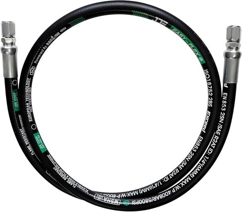 HEROSON 26711-04-04RW مجموعة الخلاصات الهيدروليكية 1/4 "Hysewith Female JLC X Female JLC 60" Long5800 psi ، Black in Saudi Arabia