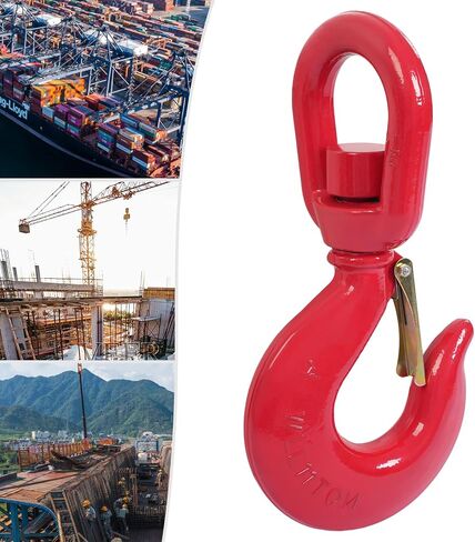 11 Ton Swivel Hooks Heavy Duty Swivel Lifting Hook with Latch Swivel Eye Rigging Hook Rotating Crane Hook Alloy Steel Swivel Lifting Hooks Rigging for Engines Cranes Hoists with 24251lbs Load Limit in Kuwait