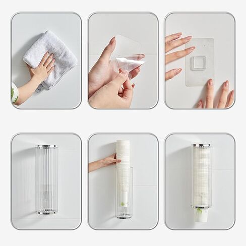 Wall-Mounted Pull-Type Plastic Disposable Cup Dispenser with Automatic Cup Removal - Ideal for Home, Hospitals, Gyms, and Offices in Saudi Arabia