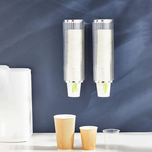 Wall-Mounted Pull-Type Plastic Disposable Cup Dispenser with Automatic Cup Removal - Ideal for Home, Hospitals, Gyms, and Offices in Saudi Arabia