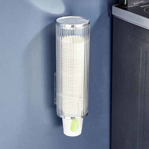 Wall-Mounted Pull-Type Plastic Disposable Cup Dispenser with Automatic Cup Removal - Ideal for Home, Hospitals, Gyms, and Offices in Saudi Arabia