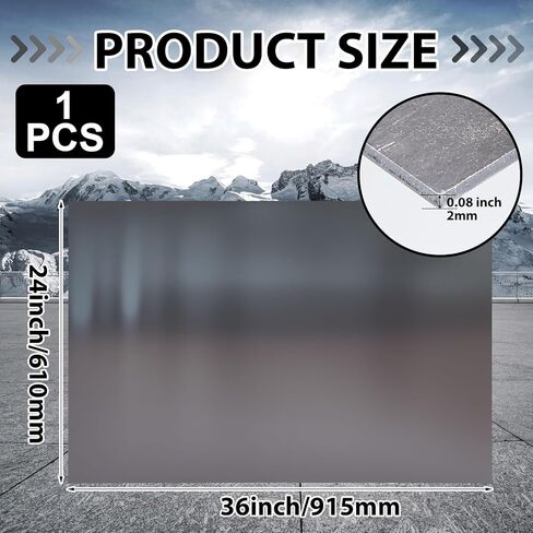 Hicarer 24 x 36 Inch A36 Carbon Steel Sheet 0.08" Thickness Length 14 Gauge Hot Rolled Steel Plate for Automotive Sheet Metal, Furniture or Industrial, Unpolished (Mill) Finish in Kuwait