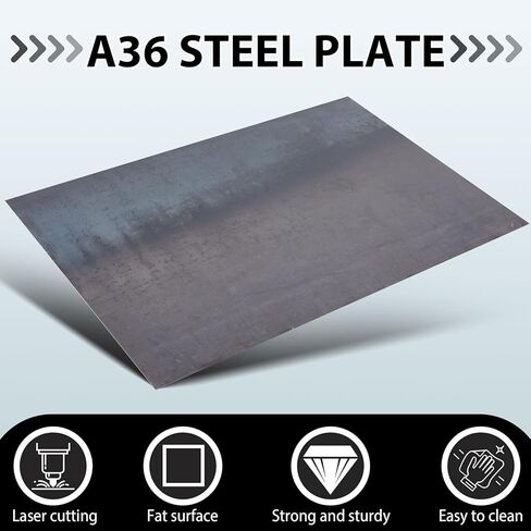 Hicarer 24 x 36 Inch A36 Carbon Steel Sheet 0.08" Thickness Length 14 Gauge Hot Rolled Steel Plate for Automotive Sheet Metal, Furniture or Industrial, Unpolished (Mill) Finish in Kuwait