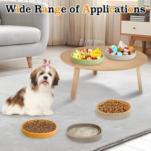 BNOSDM SILICONE CAT BOWN 2 PCS DIGH NON SLIP CAT للطعام الجاف والطعام الرطب ضحلة الإغاثة الإغاثة من الأوعية الأليفة أطباق الأحياء. in Kuwait