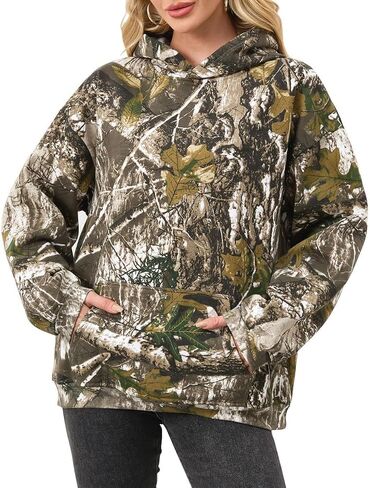 Missactiver Camo Hullize Hoodies للنساء رجال طويل الأكمام من الصوف المقنعين قميص القميص إسقاط الكتف مع جيب in Saudi Arabia