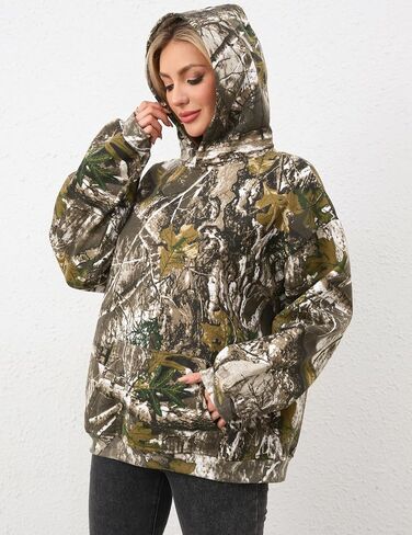 Missactiver Camo Hullize Hoodies للنساء رجال طويل الأكمام من الصوف المقنعين قميص القميص إسقاط الكتف مع جيب in Saudi Arabia