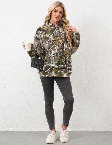 Missactiver Camo Hullize Hoodies للنساء رجال طويل الأكمام من الصوف المقنعين قميص القميص إسقاط الكتف مع جيب in Saudi Arabia