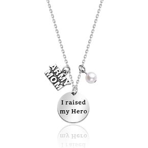 Gzrlyf Army Mom Necklace I Raised My Hero Army Mom Gifts Deployment Gifts for Military Mom