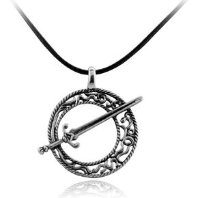 OfficialOtaku Darkmoon Blade Pendant Necklace - Silver/Metal (0.4 oz)