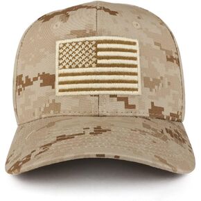 American Flag Embroidered Camo Tactical Operator Structured Cotton Cap