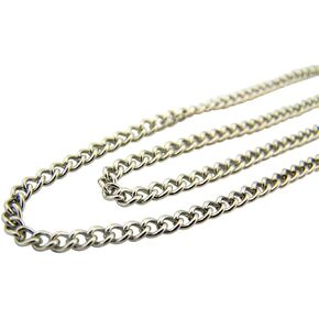 Religious Gifts Stainless Steel Endless Heavy Curb Chain for Saint Medals or Crosses, 24 Inch