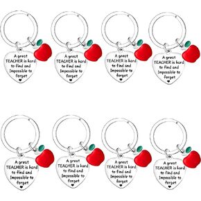8 PCS Teacher Keychain Teachers Appreciation Gifts from Students Retirement Gifts Graduation Gifts for Teachers