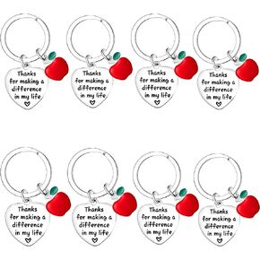 8 PCS Teacher Keychain Teachers Appreciation Gifts from Students Retirement Gifts Graduation Gifts for Teachers