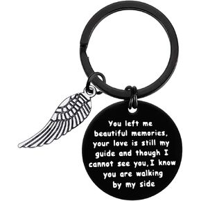 Xiahuyu Memorial Keychain Sympathy Gifts You Left Me Beautiful Memories Your Love is Still My Guide Keychain Remembrance Gifts Keychain Memorial Gifts for Loss of Loved