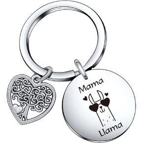 De&ai Mama Llama Gift For Women Mama Llama Keychain Llama Lover Jewelry Llama Mom Gift For Birthday Keychain