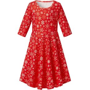 فستان Funnycokid للفتيات لعيد الميلاد المجيد للأطفال لحفلات عيد الميلاد من 4 إلى 13 سنة in Kuwait