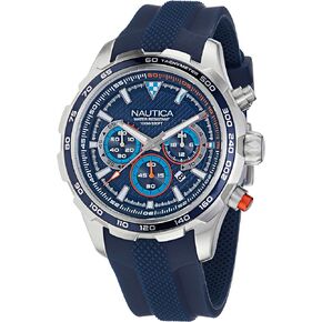 Nautica Men's NAPNSF303 NST Chrono Blue Silicone Strap Watch