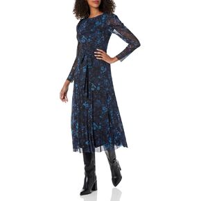 Anne Klein Women's Puff Sleeve Midi Dress W/Self Sash in Saudi Arabia
