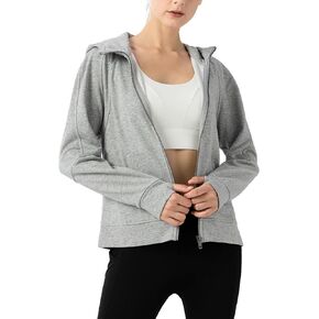 Rdruko Women's Full Zip Up Hoodie Thumb Hole Cotton Zipper Front Soft Light Zippered Thin Fashion Hoodies