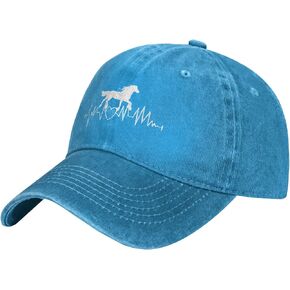 Horse Heartbeat hat for Women Men Vintage Hats Baseball Cap Adjustable Washed Cotton Cap