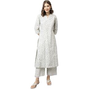 Women Cotton A-Line Kurta With Palazzo