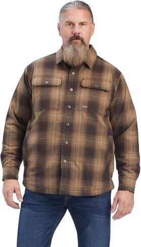 ARIAT mens Rebar Durastretch Flannel Insulated Shirt Jacket Coat in Saudi Arabia