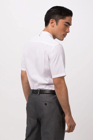 Chef Works Men's Mens Seersucker Shirt Button Down Shirt in Saudi Arabia