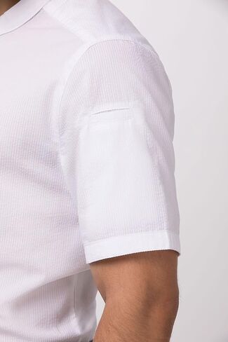 Chef Works Men's Mens Seersucker Shirt Button Down Shirt in Saudi Arabia