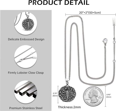 قلادة سبيروتو زودياك للرجال والنساء، قلادة من الفولاذ المقاوم للصدأ 12 كوكبة للرجال، قلادة على شكل برج التنجيم منقوشة على شكل زودياك، هدايا مثالية للرجال والنساء والمراهقين in Kuwait