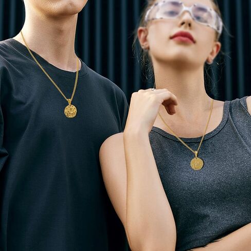 Speroto Zodiac Necklace for Men Women, Stainless Steel 12 Constellation Mens Necklace, Horoscope Astrology Embossed Zodiac Pendant Necklace, Ideal Gifts for Men Women Teens in Kuwait