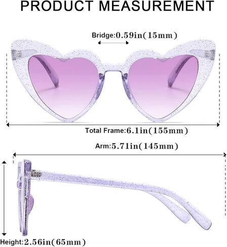 نظارات شمسية على شكل قلب للنساء، نظارات كلاسيكية على شكل عين القطة طراز Mod UV4008805-أرجواني in Saudi Arabia