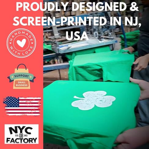 NYC FACTORY USA Screen Printed Retro Green Irish Distressed Shamrock T-Shirt St Patricks Day Mens Ireland Pride Tee Shirt in Saudi Arabia