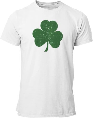 NYC FACTORY USA Screen Printed Retro Green Irish Distressed Shamrock T-Shirt St Patricks Day Mens Ireland Pride Tee Shirt in Saudi Arabia