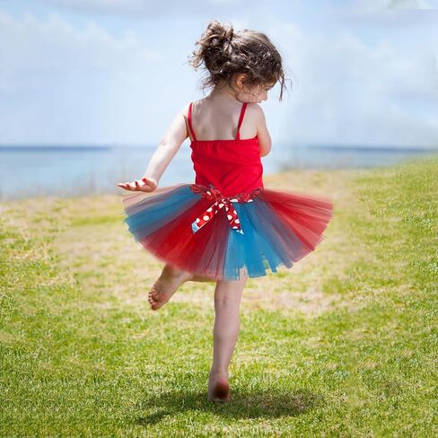 فستان توتو أزرق من بوربيلين، تنورة حمراء مع عصابة رأس، أزياء تنكرية، إكسسوارات للحفلات للنساء in Kuwait