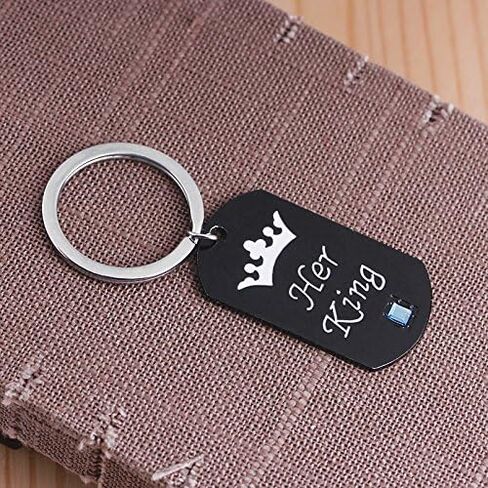 هدايا للأزواج للصديق والصديقة والذكرى السنوية وهدايا عيد الميلاد للأزواج، سلاسل مفاتيح مطابقة الملك الملكة للأزواج هدايا عيد الميلاد للزوجة، أسود، S, أسود, S in Kuwait