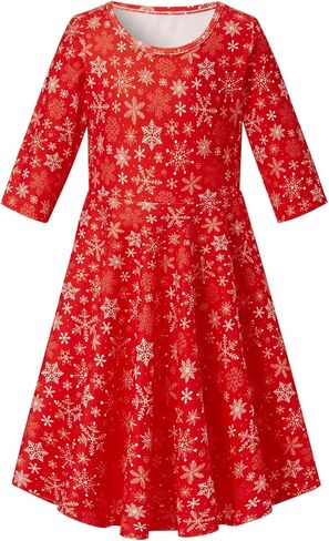 فستان Funnycokid للفتيات لعيد الميلاد المجيد للأطفال لحفلات عيد الميلاد من 4 إلى 13 سنة in Kuwait