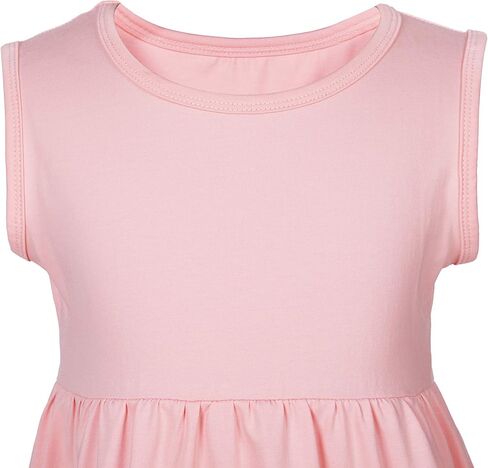 فستان بناتي صيفي على شكل حرف A بكشكشة ملفوفة، فستان كاجوال من القطن بثنيات عالية ومنخفضة in Kuwait