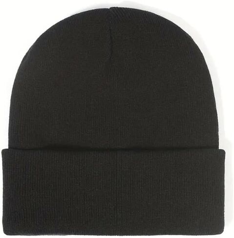 Satin Lined Beanie Hat Cap for Men and Women Winter Warm Fleece Skull Cap Beanies Black in Saudi Arabia