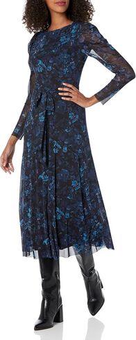 Anne Klein Women's Puff Sleeve Midi Dress W/Self Sash in Saudi Arabia